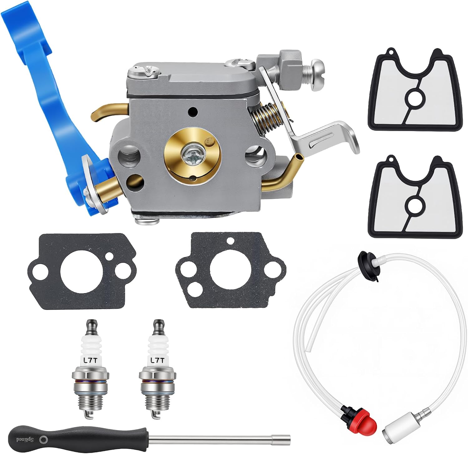 125BX Carburetor for Husqvarna 125B Blower 125BX 125BVX 590460102 545081811 Handheld Leaf Blower with 125B Tune UP Kit 545112101 Air Filter Fuel Line Kit